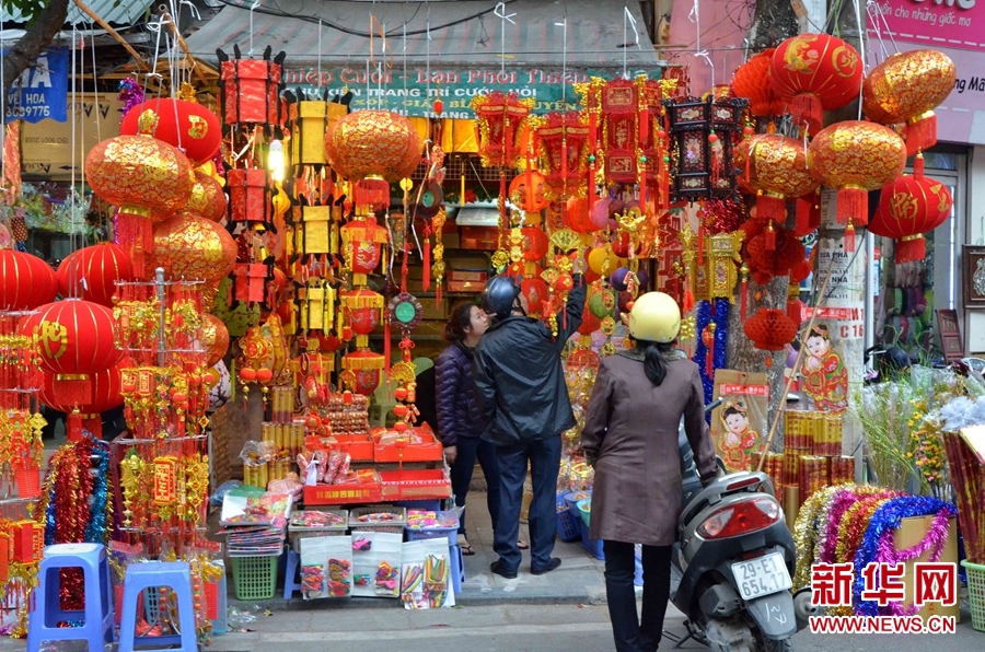 1月28日，在越南首都河内，一位艺术爱好者在画马。