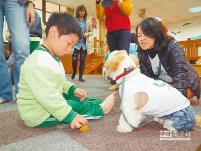 狗医生伴读萌萌疗愈身障学童心灵（图）